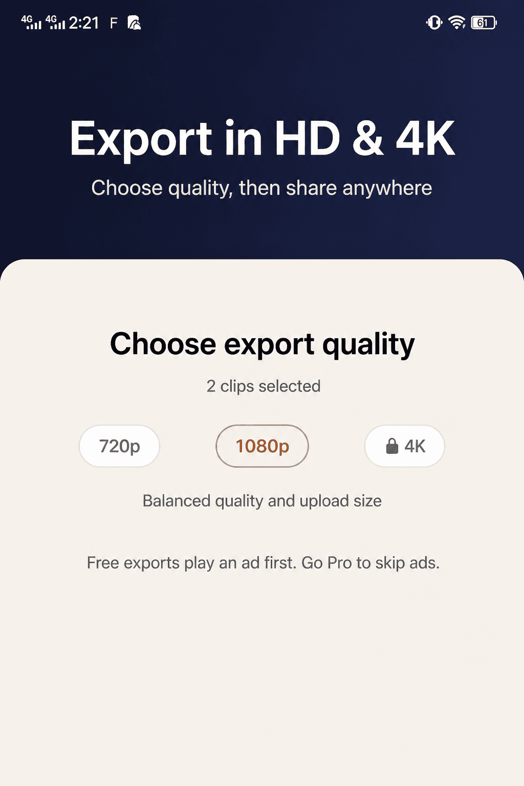 Kotha export screen